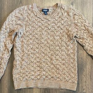Lands' End Textured Crewneck Sweater - Taupe